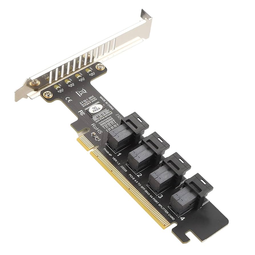 Amazon.co.jp: PCIE - U.2 アダプターカード、PCIE X16-4 ポート